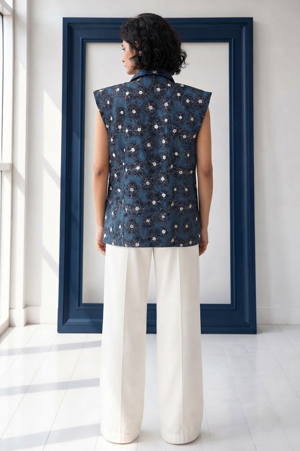Floral Filigree Tie-Up Shacket