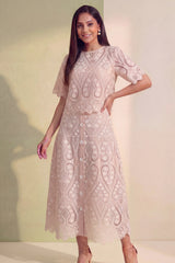 Blush Heirloom Lace Skirt Set