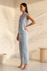 Ice Blue Fleur Lace Co-Ord Set
