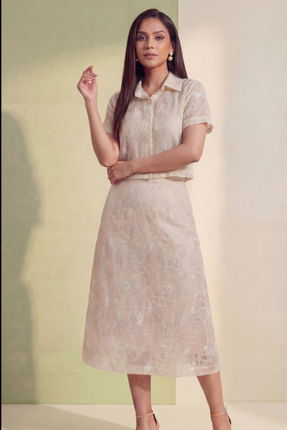 Ivory Bloom Skirt Set