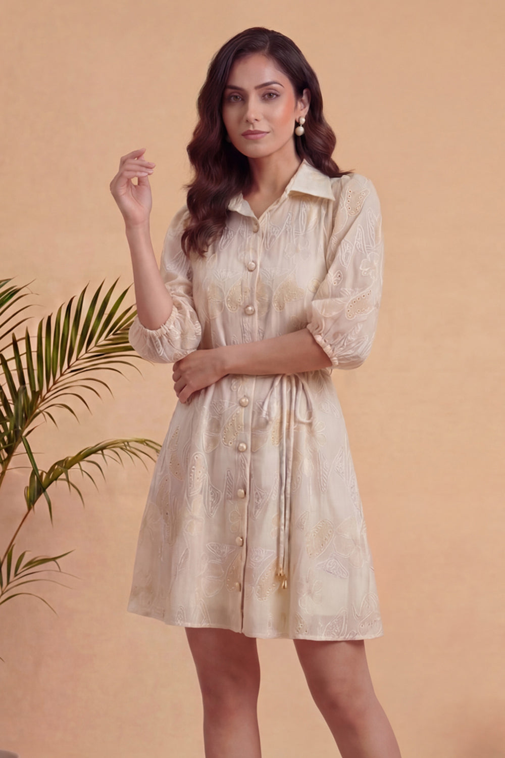 Ivory Bloom Flare Dress