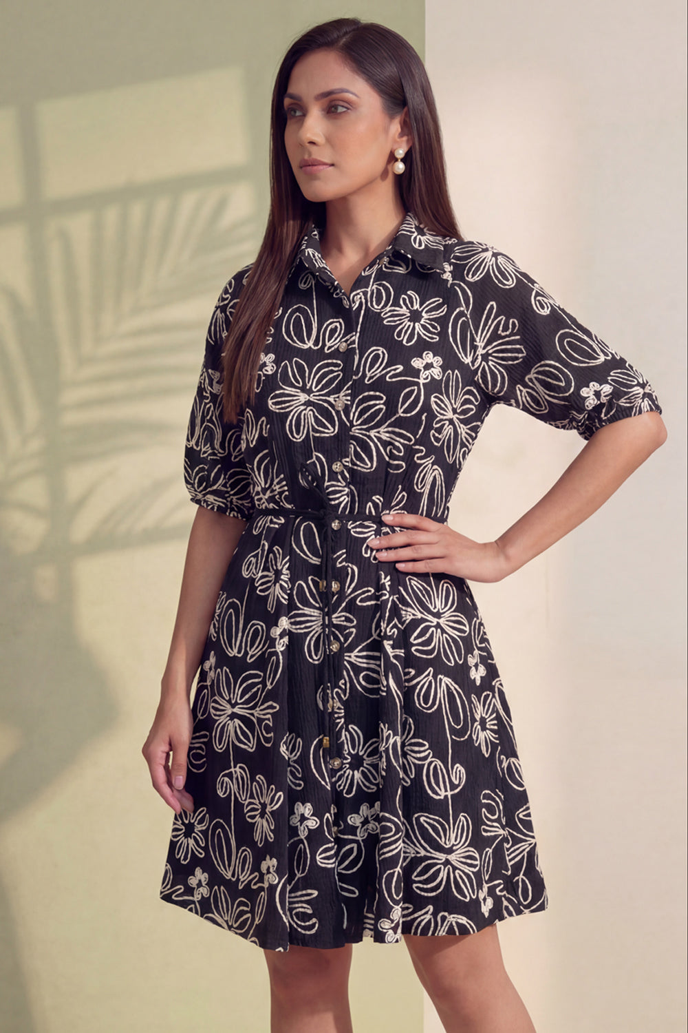 Midnight Bloom Flare Dress
