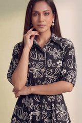 Midnight Bloom Flare Dress