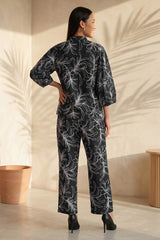 Black Blossom Tie Up Co-ord Set