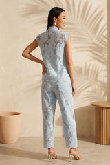 Ice Blue Fleur Lace Co-Ord Set