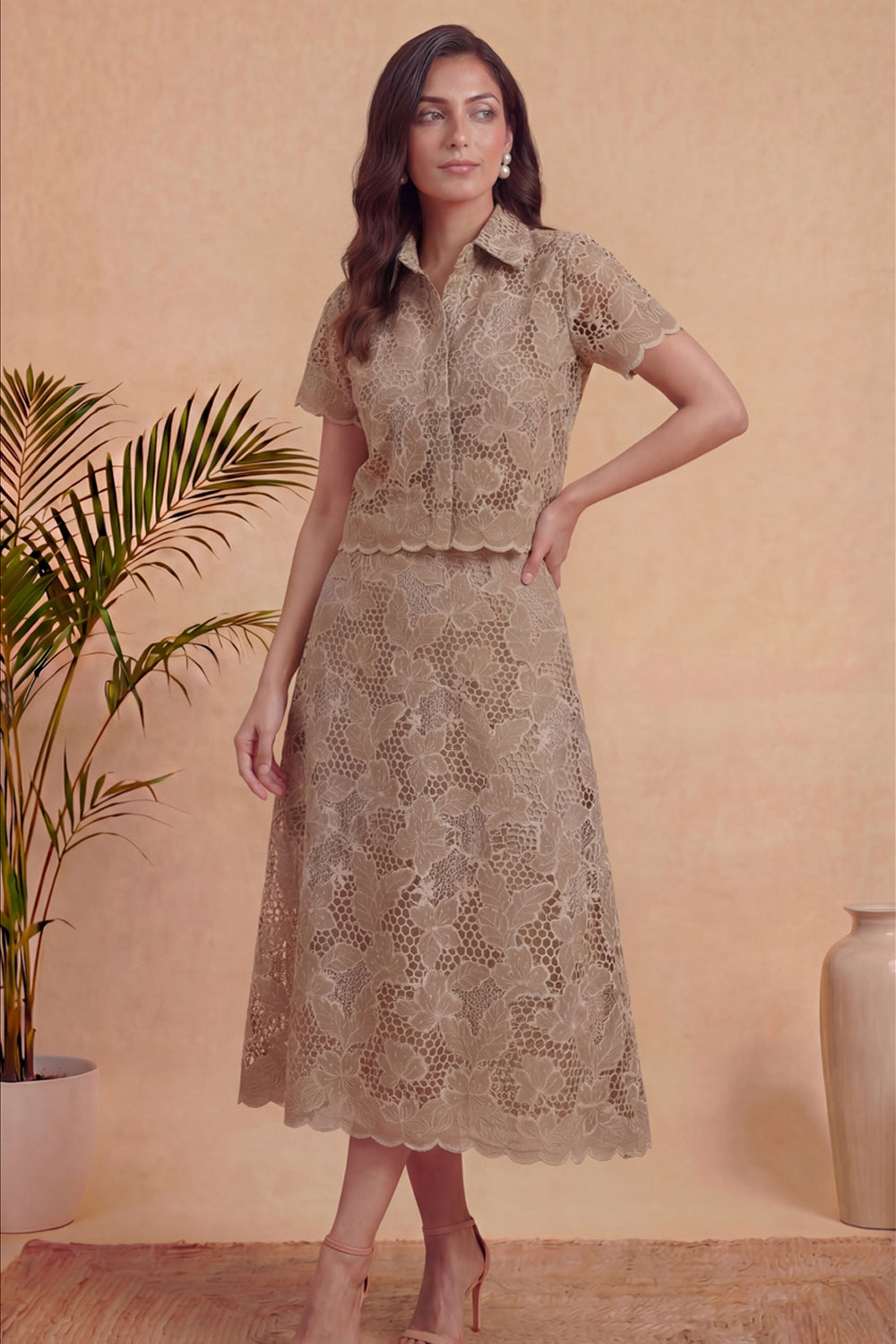 Beige Atelier Skirt Set