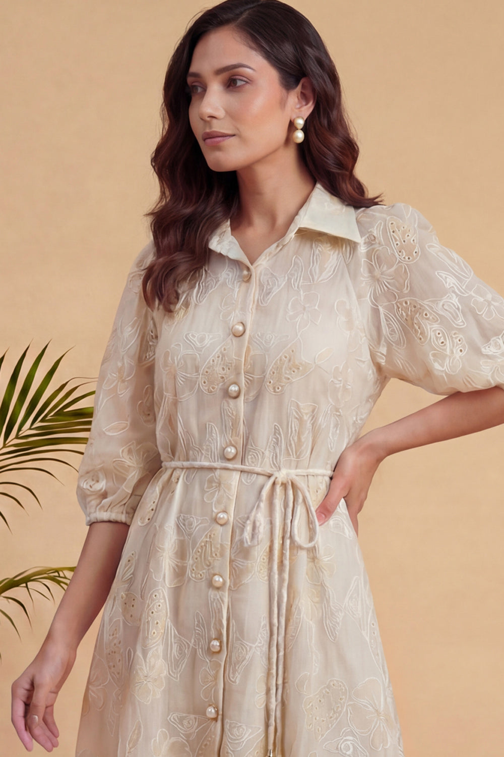 Ivory Bloom Flare Dress