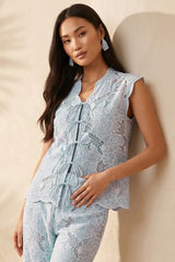 Ice Blue Fleur Lace Co-Ord Set