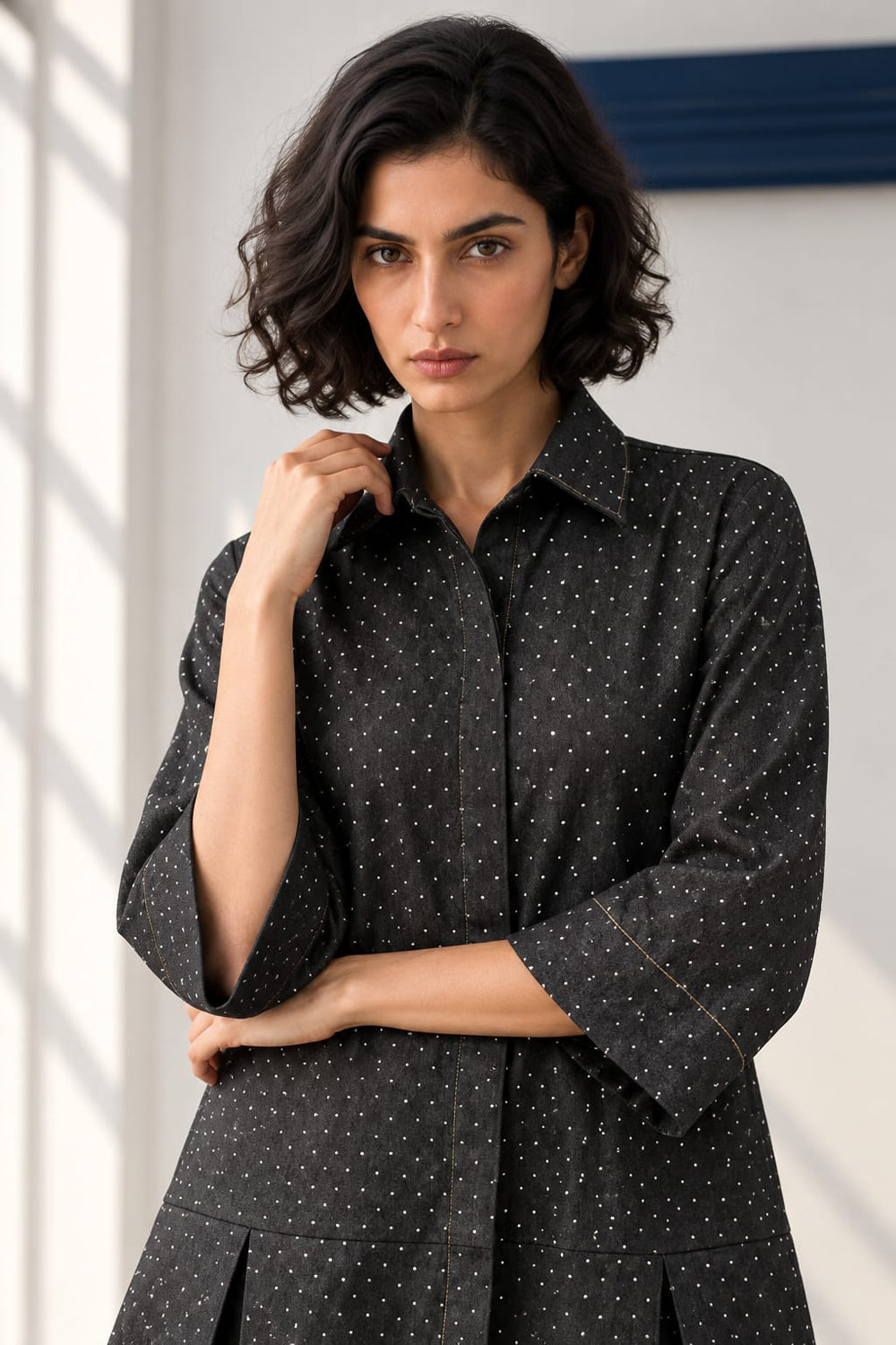 Cosmic Black Shirt Dress