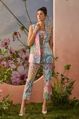 Block Pattern Vest Co-ord Set