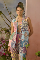 Block Pattern Vest Co-ord Set