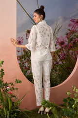 Snow- White Flower Co-ord Set