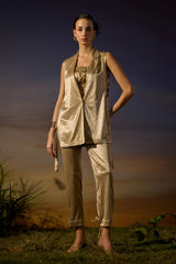 Sparkling Beige Vest Co-ord Set
