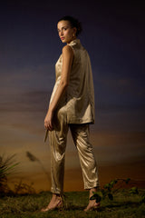 Sparkling Beige Vest Co-ord Set