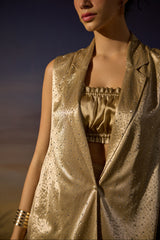 Sparkling Beige Vest Co-ord Set