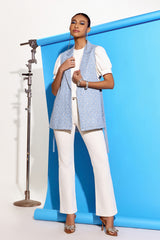 Blue Razzle -Dazzle Waistcoat