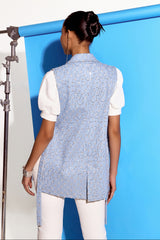 Blue Razzle -Dazzle Waistcoat