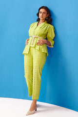 Sanjana Batra In Our Electric Lime Juliet Sleeve Co-Ord Set
