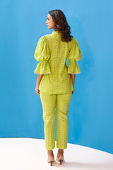 Sanjana Batra In Our Electric Lime Juliet Sleeve Co-Ord Set
