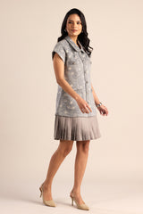 Silver Sage Pleated Dress