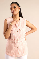 Blush Floral Muse Belted Coat