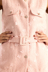 Blush Floral Muse Belted Coat