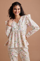 Floral Peplum Co-ord Set