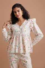 Floral Peplum Co-ord Set