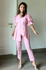 Nriti Shah In Our Roseate Juliet Sleeve Co-ord Set