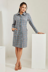 Front Open Tweed Dress