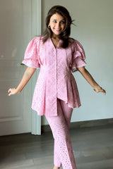 Nriti Shah In Our Roseate Juliet Sleeve Co-ord Set