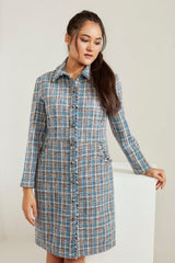 Front Open Tweed Dress