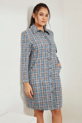 Front Open Tweed Dress