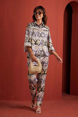 Posh Print Collar Top