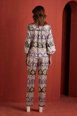 Posh Print Collar Top