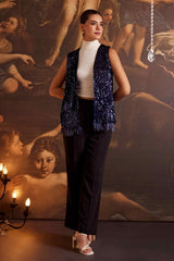 Blue Sparkle Sleeveless Jacket