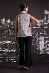 Noir Tweed Sleeveless Jacket