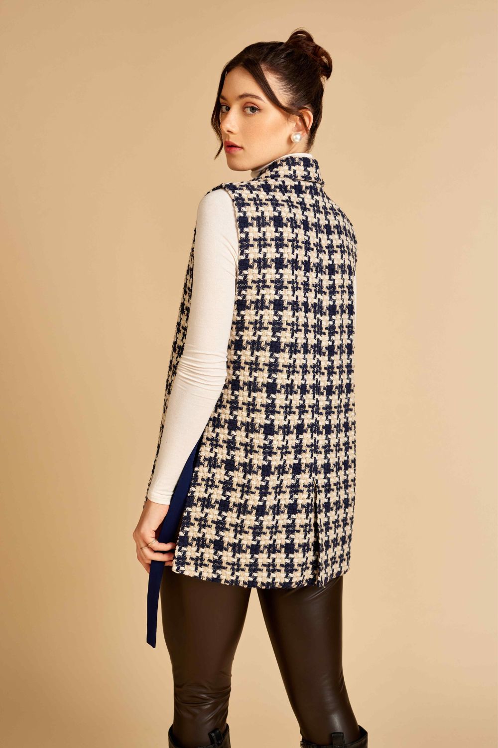 Nriti Shah In Our Blue Houndstooth Waistcoat