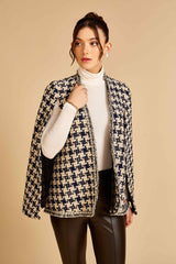 Blue Houndstooth Blaire Cape