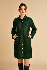 Forest Front Open Tweed Dress / Jacket