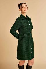 Forest Front Open Tweed Dress / Jacket
