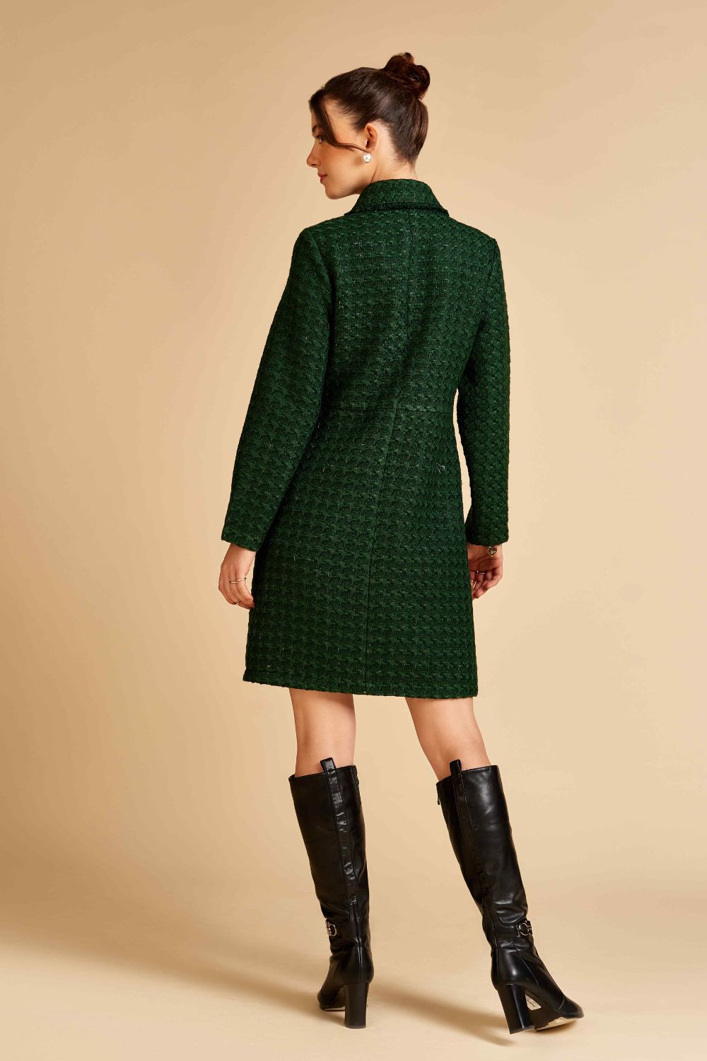 Forest Front Open Tweed Dress / Jacket