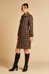 Brown Front Open Tweed Dress / Jacket