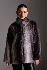 Shaded Fur Full Sleeves Long Jacket