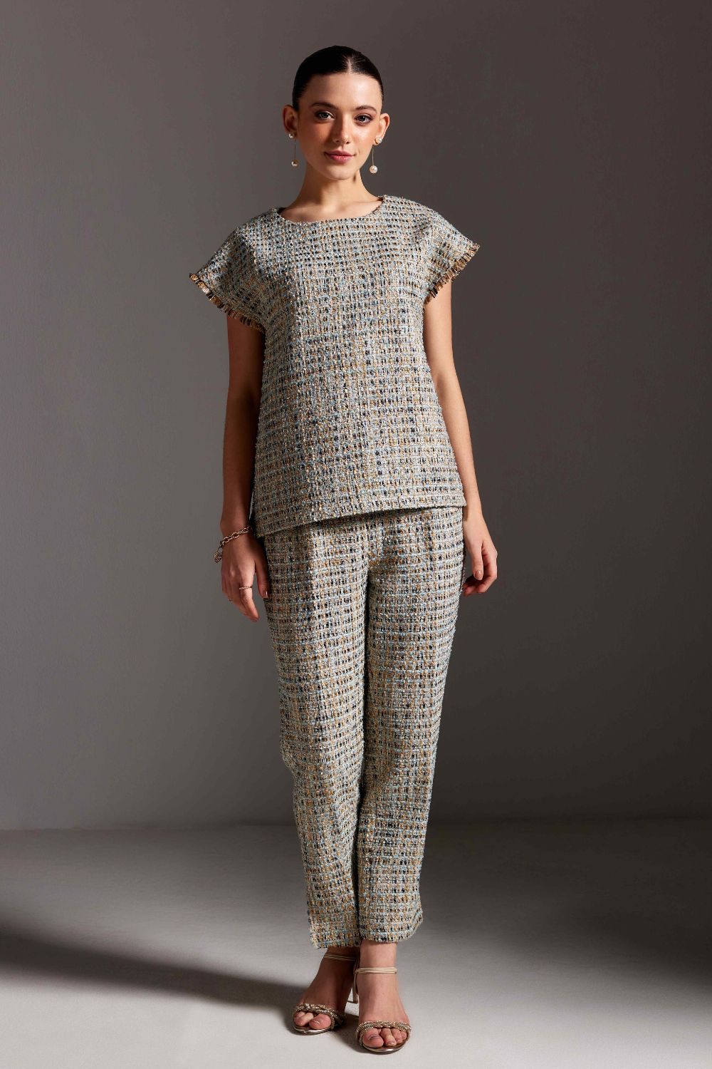 Silver Tweed Coord Set