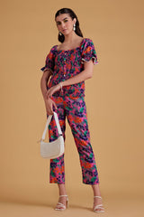 Floral Finesse Smocked Co-ord Set