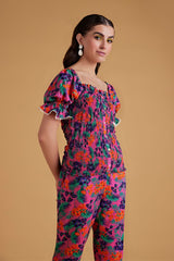 Floral Finesse Smocked Co-ord Set