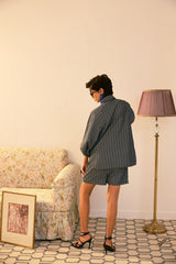 Shadow Stripe Tie Short Set