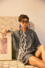 Shadow Stripe Tie Short Set