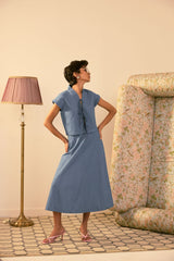 Sky Blue Swing Skirt Set